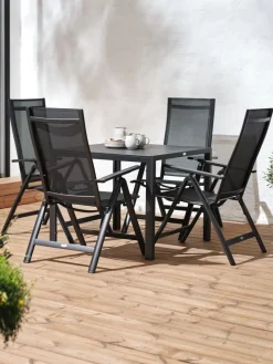 MADERUP + LOMMAMADERUP L90 table + 4 LOMMA chaises noir