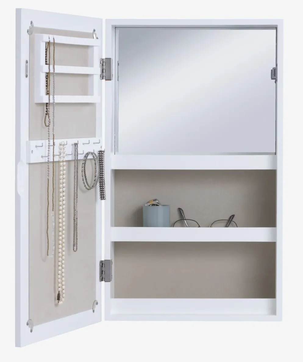 MALLINGArmoire à bijoux MALLING a/miroir blanc