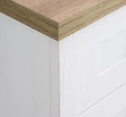 MARKSKELCommode 4 tiroirs 1 porte MARKSKEL blanc/coloris chêne nat.
