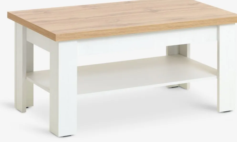 MARKSKELTable basse MARKSKEL 60x110 blanc/coloris chêne naturel