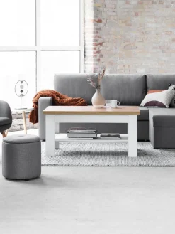 MARKSKELTable basse MARKSKEL 60x110 blanc/coloris chêne naturel