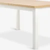 MARKSKELTable MARKSKEL 90x150/193 blanc/coloris chêne naturel