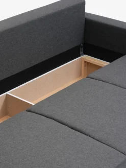 MARSLEVCanapé convertible MARSLEV 3 places tissu gris foncé