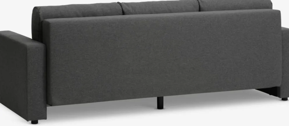 MARSLEVCanapé convertible MARSLEV 3 places tissu gris foncé