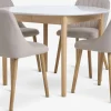 MARSTRAND + ADSLEVMARSTRAND Ø110 table blanc + 4 ADSLEV sans accoudoirs beige