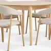 MARSTRAND + EJSINGMARSTRAND Ø110 table coloris chêne + 4 EJSING chaises beige