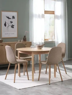 MARSTRAND + EJSTRUPMARSTRAND Ø110 table coloris chêne + 4 EJSTRUP chaises sable