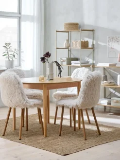 MARSTRAND + JONSTRUPMARSTRAND Ø110 table colo. chêne + 4 JONSTRUP chaises teddy