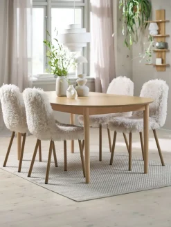 MARSTRAND + JONSTRUPMARSTRAND L200/280 table colo.ch. + 4 JONSTRUP chaises teddy