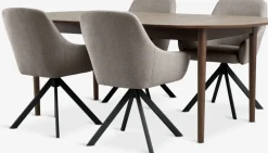 MARSTRAND + ROSTRUPMARSTRAND L200/280 table ch. f. + 4 ROSTRUP chaises sable