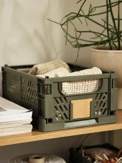 MILASPanier MILAS l25xL34xH15 pliable vert olive
