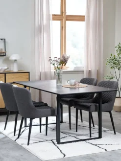 MOSELUND + PEBRINGEMOSELUND L180 table céramique + 4 PEBRINGE chaises gris/noir