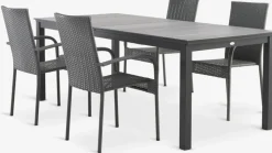 MOSS + GUDHJEMMOSS L214/315 table + 4 GUDHJEM chaises gris