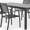 MOSS + STRANDBYMOSS L214/315 table + 4 STRANDBY chaises gris