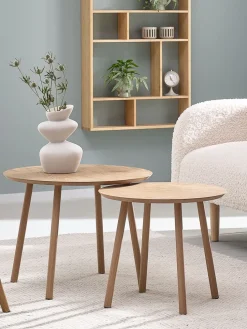 MUNKEBOTables gigognes MUNKEBO Ø55/Ø45 coloris chêne naturel 2pcs