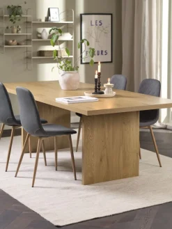 MUNKEBY + JONSTRUPMUNKEBY L220 table colo. chêne + 4 JONSTRUP chaises asphalte
