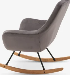 NEBELFauteuil à bascule NEBEL velours gris