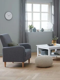 NEBLEPouf NEBLE Ø50 tissu tricoté beige