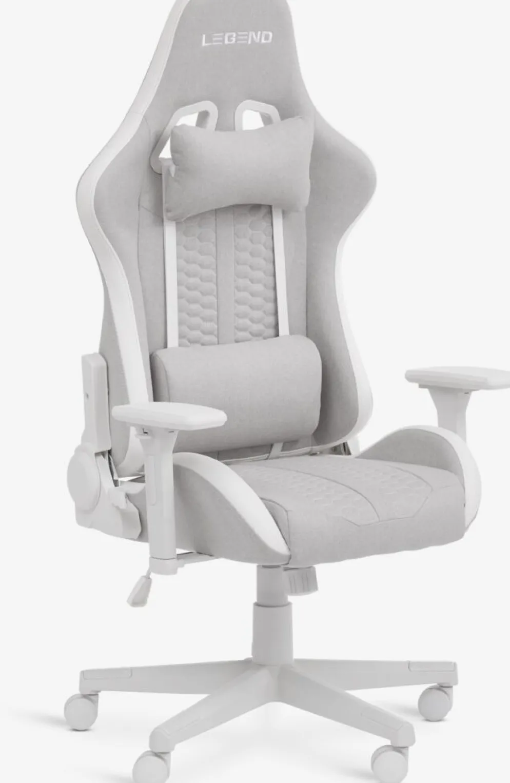 NIBEChaise gaming NIBE tissu blanc/beige
