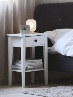 NORDBYTable de nuit NORDBY 1 tiroir 1 tablette blanc