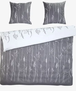 NORDICGoldParure de lit Satin NORDIC 240x220 gris/blanc