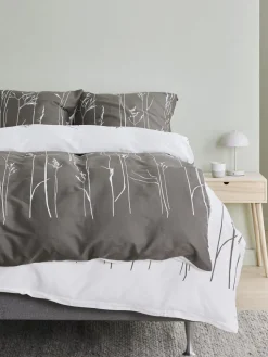 NORDICGoldParure de lit Satin NORDIC 240x220 gris/blanc