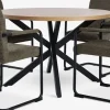 NORTOFT + ESPENORTOFT Ø120 table coloris chêne + 4 ESPE chaises olive/noir