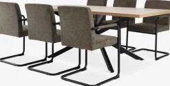 NORTOFT + ESPENORTOFT L200 table coloris chêne + 4 ESPE chaises olive/noir