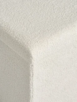 NYSTEDPouf NYSTED 38x38 a/rangement tissu teddy blanc cassé