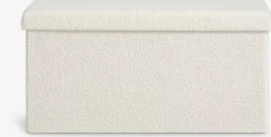 NYSTEDPouf NYSTED 76x38 a/rangement tissu teddy blanc cassé