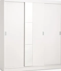 ODDERArmoire ODDER 179x201 3 portes coulissantes a/miroir blanc
