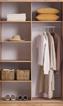 ODDERArmoire ODDER 120x201 a/miroir coloris chêne naturel