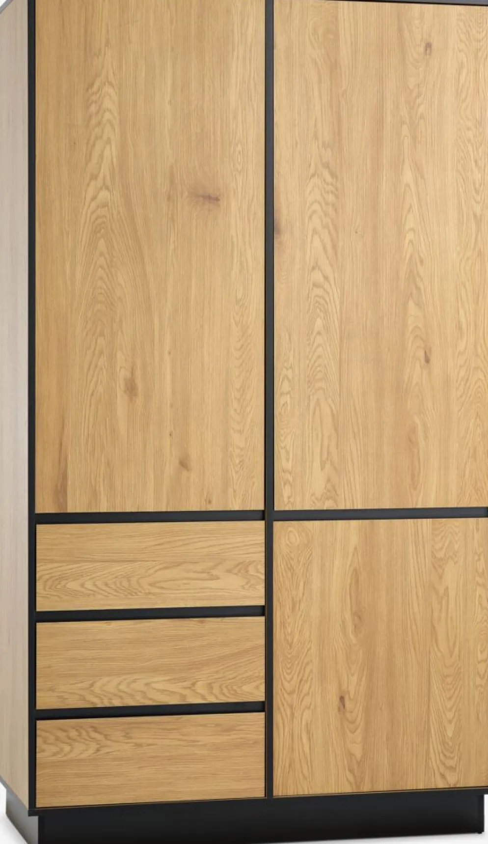 ODENSEArmoire ODENSE 120x210 3 portes 3 tiroirs coloris chêne