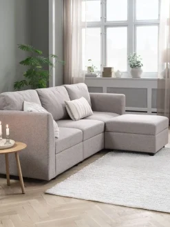 OKSBYCanapé modulable OKSBY 3pers. méridienne a/rangement sable