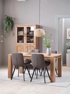 OLDE + MELBYOLDE L160 table chêne naturel + 4 MELBY chaises brun clair