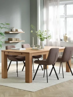 OLDE + MELBYOLDE L200 table chêne naturel + 4 MELBY chaises brun clair