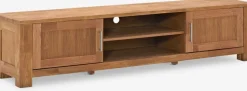 OLDEMeuble TV OLDE 200 cm 2 portes 1 étagère chêne naturel