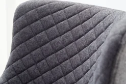 PEBRINGEChaise de bar PEBRINGE avec dossier tissu gris/noir
