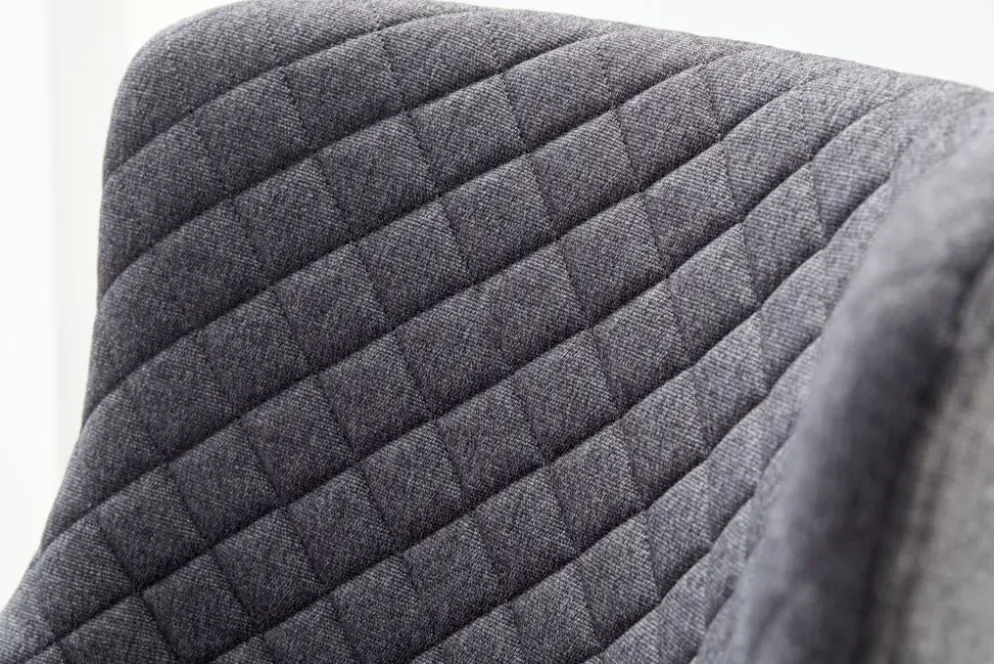PEBRINGEChaise de bar PEBRINGE avec dossier tissu gris/noir