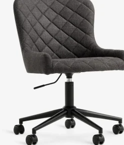 PEBRINGEChaise de bureau PEBRINGE tissu gris foncé/noir