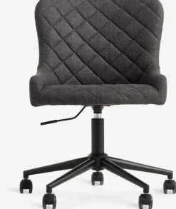 PEBRINGEChaise de bureau PEBRINGE tissu gris foncé/noir
