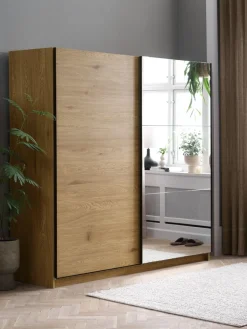 RABERGArmoire RABERG 200x200 a/miroir coloris chêne chaud