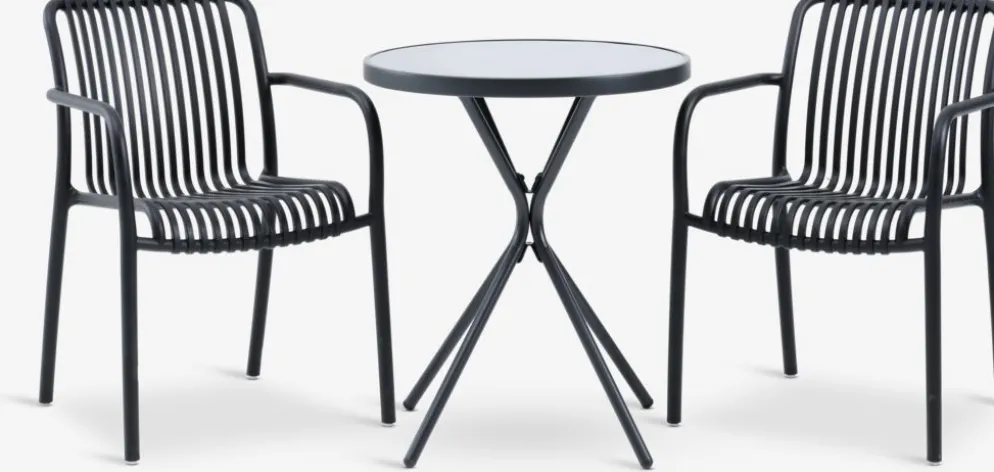 RADSTRUP + NABBENRADSTRUP Ø60 table + 2 NABBEN chaises noir