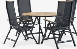 RANGSTRUP + BREDSTENRANGSTRUP Ø110 table naturel/noir + 4 BREDSTEN chaises noir
