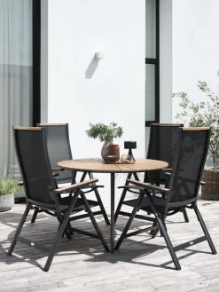 RANGSTRUP + BREDSTENRANGSTRUP Ø110 table naturel/noir + 4 BREDSTEN chaises noir