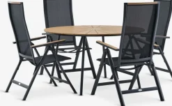 RANGSTRUP + BREDSTENRANGSTRUP Ø130 table naturel/noir + 4 BREDSTEN chaises noir