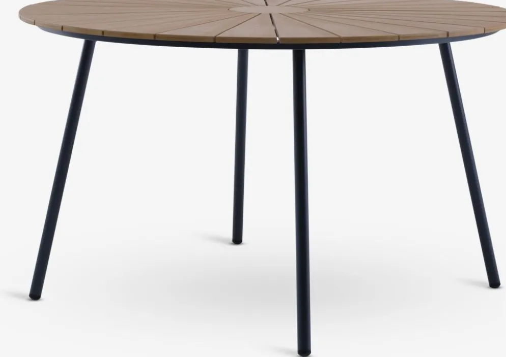 RANGSTRUP + GAMMELBYRANGSTRUP Ø130 table naturel + GAMMELBY chaises gris