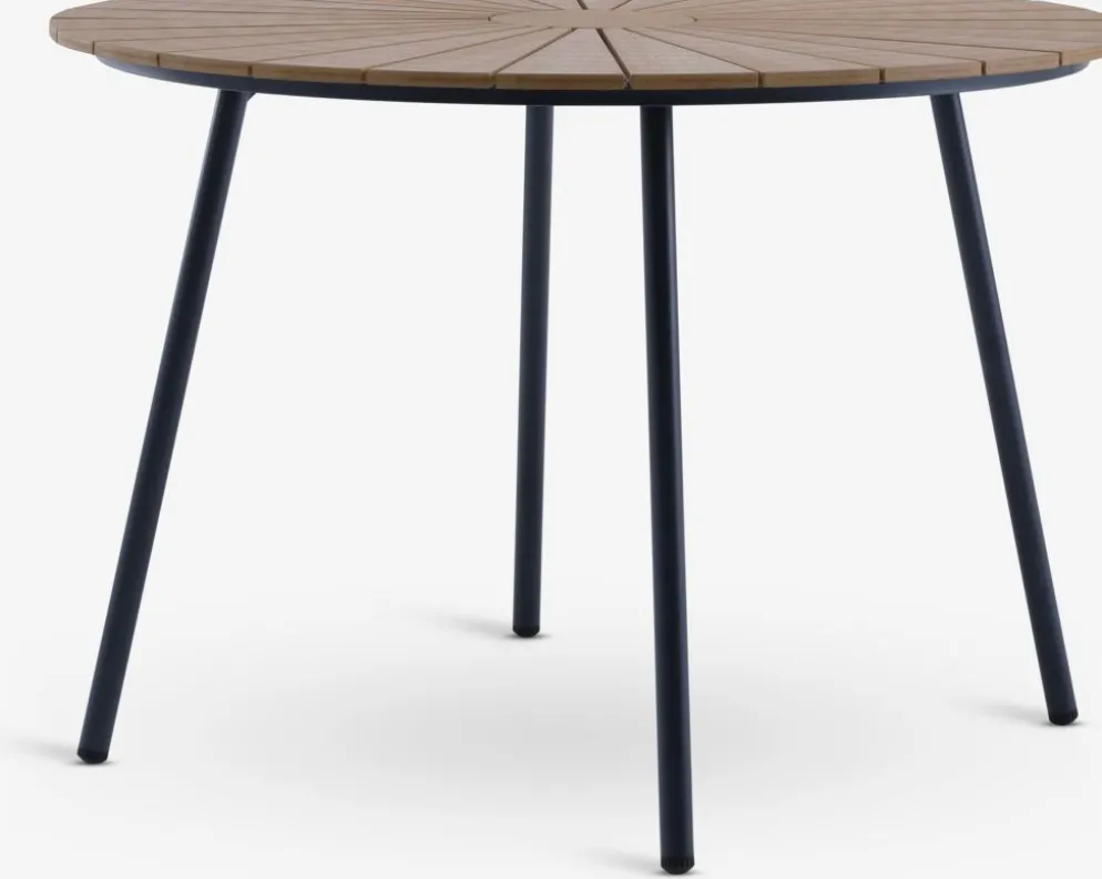 RANGSTRUP + GAMMELBYRANGSTRUP Ø110 table naturel + GAMMELBY chaises gris