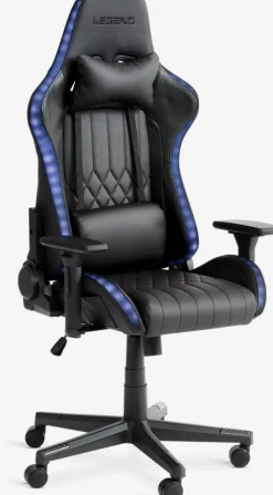 RANUMChaise gaming RANUM a/LED noir/noir