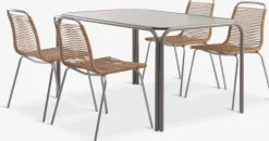 RAUMA + MIDDAGSBERGETRAUMA L140 table sable + 4 MIDDAGSBERGET chaises naturel